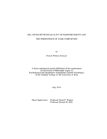Relations between quality of reinforcement and the persistence of task completion