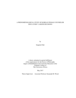 A phenomenological study of Korean female counselor educators’ career decisions