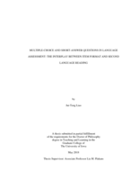 Multiple-choice and short-answer questions in language assessment: the interplay between item format and second language reading
