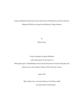 Testing a mediation framework for the link between LGB identity and career decision-making self-efficacy among sexual minority college students