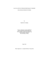 Calculation of sensor redundancy degree for linear sensor systems