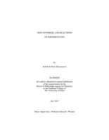 New synthesis and reactions of phosphonates