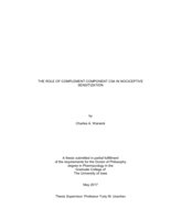 The role of complement component C5a in nociceptive sensitization