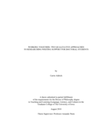 Working together: two qualitative approaches to researching writing support for doctoral students