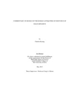 Commentary on book II of the Roman antiquities of Dionysius of Halicarnassus