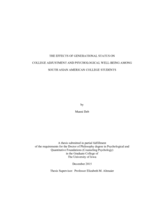 The effects of generational status on college adjustment and psychological well-being among South Asian American college students