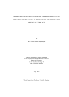 Dissolution and aggregation of zinc oxide nanoparticles at circumneutral pH; a study of size effects in the presence and absence of citric acid