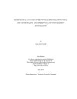 Biomechanical analysis of the cervical spine following total disc arthroplasty: an experimental and finite element investigation
