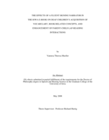 The effects of a fluent signing narrator in the Iowa E-Book on deaf children's acquisition of vocabulary, book related concepts, and enhancement of parent-child lap-reading interactions