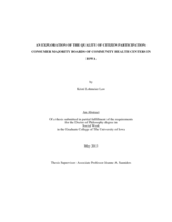 An exploration of the quality of citizen participation: Consumer majority boards of community health centers in Iowa