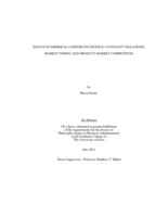 Essays in empirical corporate finance: covenant violations, market timing and product market competition