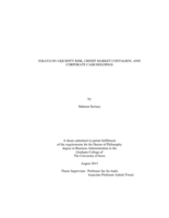 Essays on liquidity risk, credit market contagion, and corporate cash holdings
