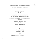 The selection of public school teachers and their improvement in service