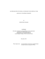 An exploration of school counselors' self-efficacy for advocacy of gifted students