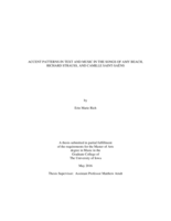 Accent patterns in text and music in the songs of Amy Beach, Richard Strauss, and Camille Saint-Saëns