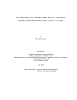 The adolescent with cancer's school re-entry experience: exploration of predictors and successful outcomes