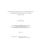 Effects of Motivating Operations on Academic Performance and Problem Behavior Maintained By Escape From Academic Tasks