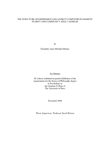 The Structure of depression and anxiety symptoms in diabetic patient and community adult samples