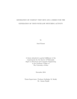 Generation of compact test sets and a design for the generation of tests with low switching activity