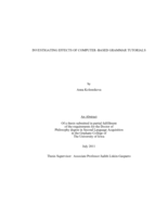 Investigating effects of computer-based grammar tutorials