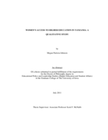 Women's access to higher education in Tanzania: a qualitative study