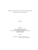 The impact of psychosocial factors on achievement gains between eighth and tenth grade