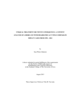 Unequal treatment or uneven consequence: a content analysis of Americans with Disabilities Act Title I disparate impact cases from 1992 - 2012