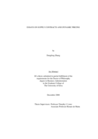 Essays on supply contracts and dynamic pricing