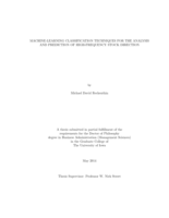 Machine-learning classification techniques for the analysis and prediction of high-frequency stock direction