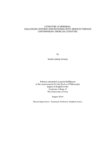 Literature as memorial: challenging histories and reckoning with absences through contemporary American literature