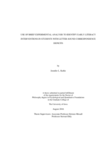Use of brief experimental analysis to identify early literacy interventions in students with letter-sound correspondence deficits