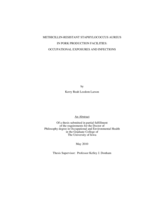 Methicillin-resistant Staphylococcus aureus in pork production facilities: occupational exposures and infections