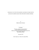 Nonlinear analysis of pile driving and ground vibrations in saturated cohesive soils using the finite element method