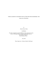Word learning in children with autism spectrum disorders: the role of attention