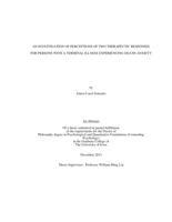 An investigation of perceptions of two therapeutic responses for persons with a terminal illness experiencing death anxiety