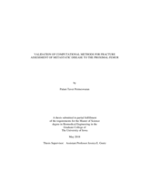 Validation of computational methods for fracture assessment of metastatic disease to the proximal femur
