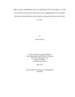 Prevalence and predictors of adverse effects of medical care in patients with cleft lip and palate undergoing facial bone repairs and orthognathic surgical procedures in the United States