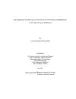 The hormone withdrawal hypothesis of postpartum depression: a translational approach