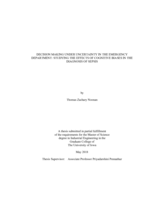 Decision making under uncertainty in the emergency department: studying the effects of cognitive biases in the diagnosis of sepsis