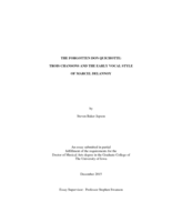 The forgotten Don Quichotte: Trois chansons and the early vocal style of Marcel Delannoy