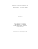 Three essays on social networks and the diffusion of innovation models