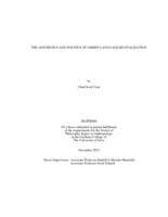 The aesthetics and politics of Ojibwe language revitalization