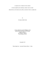 A Graduate Course on Inclusion: Four Elementary/General Music Educators' Perceived Attitudes and Applications in the Classroom