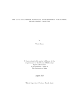 The effectiveness of numerical approximation for dynamic programming problems
