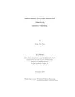Discovering entities' behavior through mining Twitter