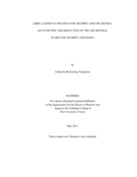 Libby Larsen's Concerto for Trumpet and Orchestra: an overview and reduction of the orchestral score for trumpet and piano