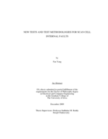 New tests and test methodologies for scan cell internal faults