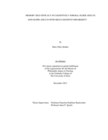 Memory self-efficacy in cognitively normal older adults and older adults with mild cognitive impairment