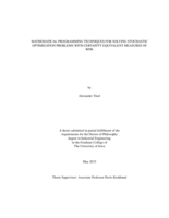 Mathematical programming techniques for solving stochastic optimization problems with certainty equivalent measures of risk