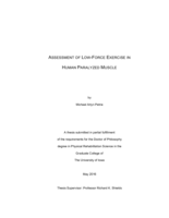 Assessment of low-force exercise in human paralyzed muscle